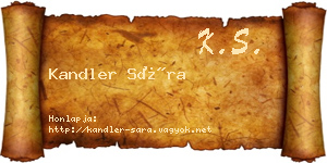 Kandler Sára névjegykártya